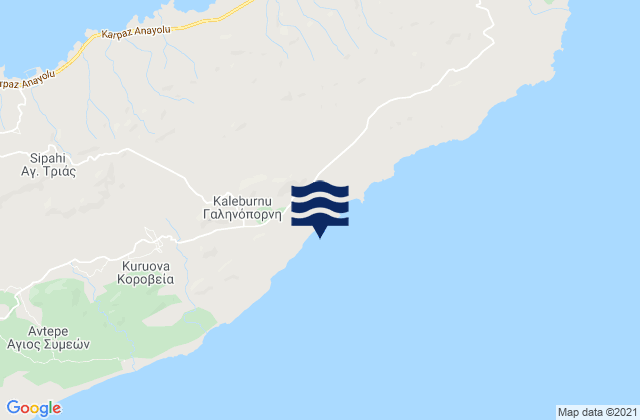 Mappa delle Getijden in Galinóporni, Cyprus