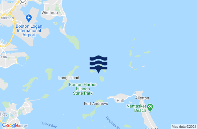 Mappa delle Getijden in Gallops Island 0.1 n.mi. southeast of, United States