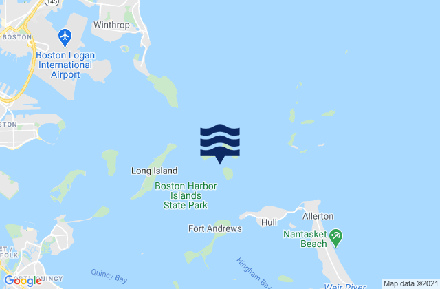 Mappa delle Getijden in Gallops Island 0.2 n.mi. SSE of, United States