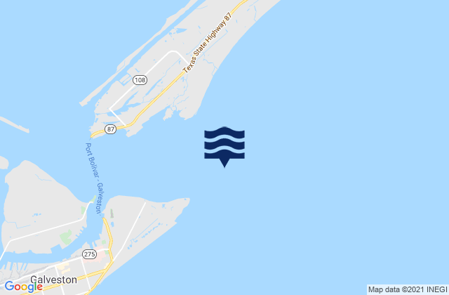 Mappa delle Getijden in Galveston Bay Ent. (between jetties), United States