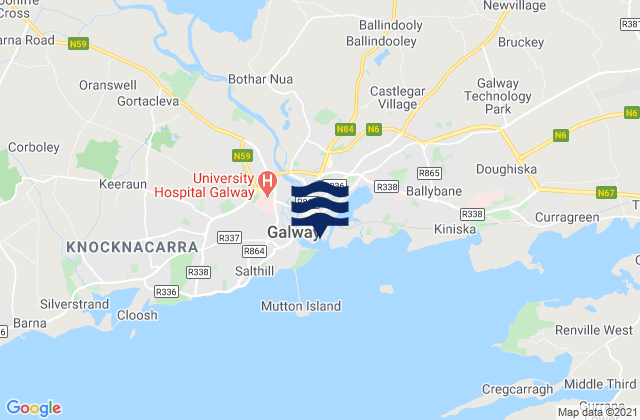 Mappa delle Getijden in Galway Port, Ireland