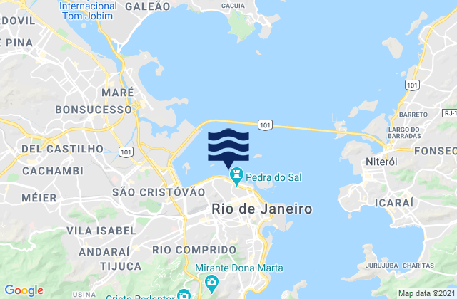 Mappa delle Getijden in Gamboa, Brazil