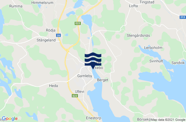 Mappa delle Getijden in Gamleby, Sweden