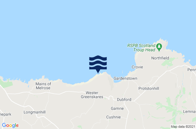 Mappa delle Getijden in Gamrie Bay, United Kingdom