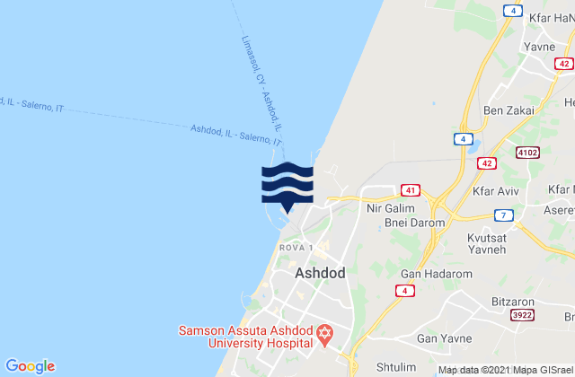 Mappa delle Getijden in Gan Yavne, Israel