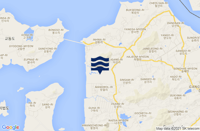 Mappa delle Getijden in Ganghwa-gun, South Korea