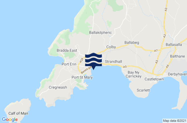 Mappa delle Getijden in Gansey Bay Beach, Isle of Man