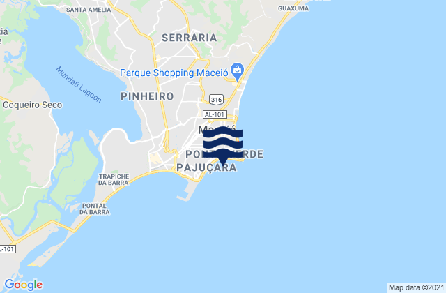 Mappa delle Getijden in Garca Torta, Brazil