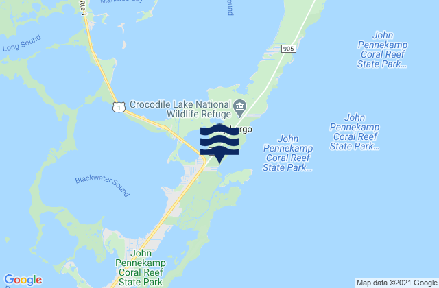 Mappa delle Getijden in Garden Cove (Key Largo), United States