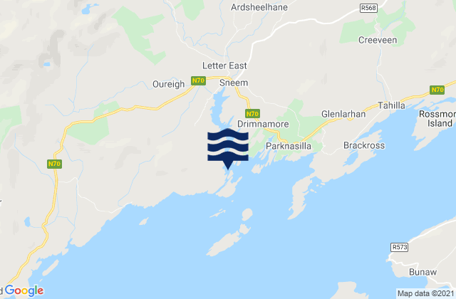 Mappa delle Getijden in Garinish, Ireland
