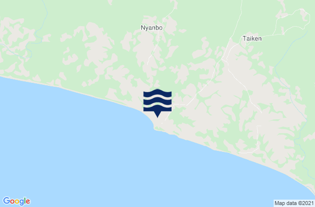 Mappa delle Getijden in Garraway, Liberia