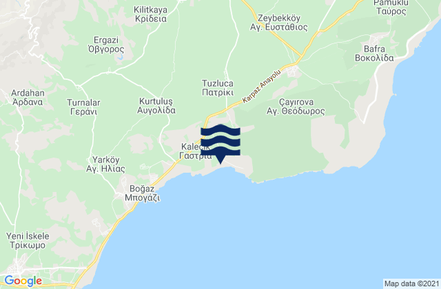 Mappa delle Getijden in Gastriá, Cyprus