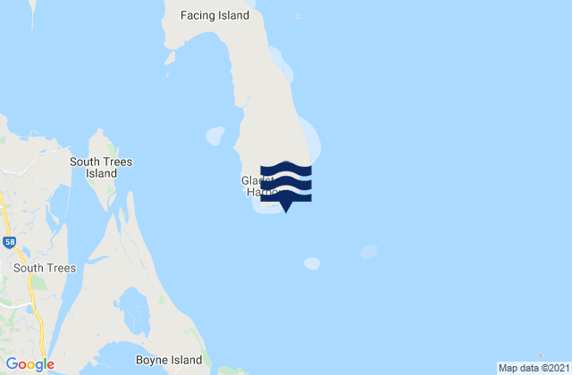 Mappa delle Getijden in Gatcombe Head, Australia