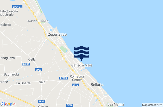 Mappa delle Getijden in Gatteo a Mare, Italy