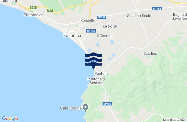 Mappa delle Getijden in Gavorrano, Italy