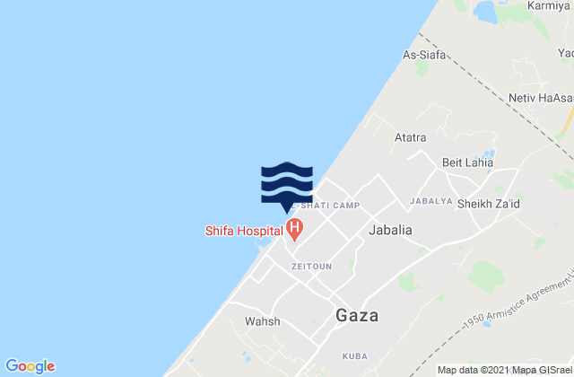 Mappa delle Getijden in Gaza, Palestinian Territory