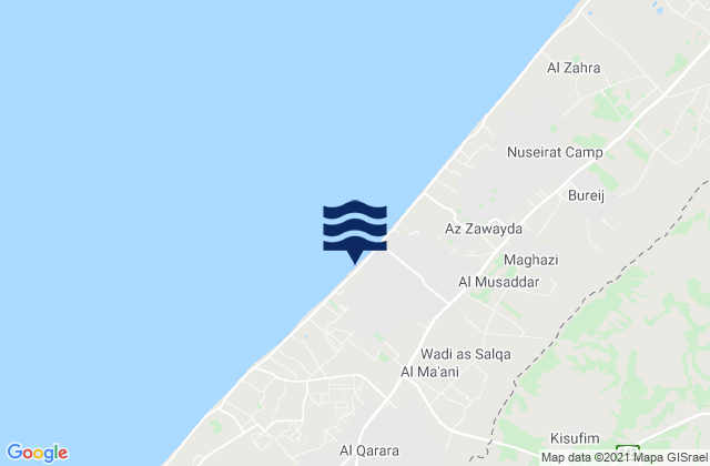 Mappa delle Getijden in Gaza Strip, Palestinian Territory