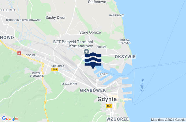 Mappa delle Getijden in Gdynia, Poland