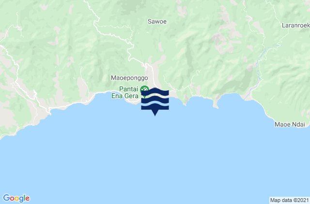 Mappa delle Getijden in Gelu, Indonesia