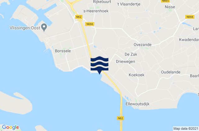 Mappa delle Getijden in Gemeente Borsele, Netherlands