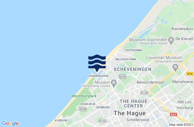 Mappa delle Getijden in Gemeente Den Haag, Netherlands