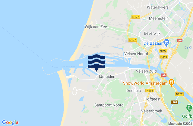 Mappa delle Getijden in Gemeente Haarlem, Netherlands