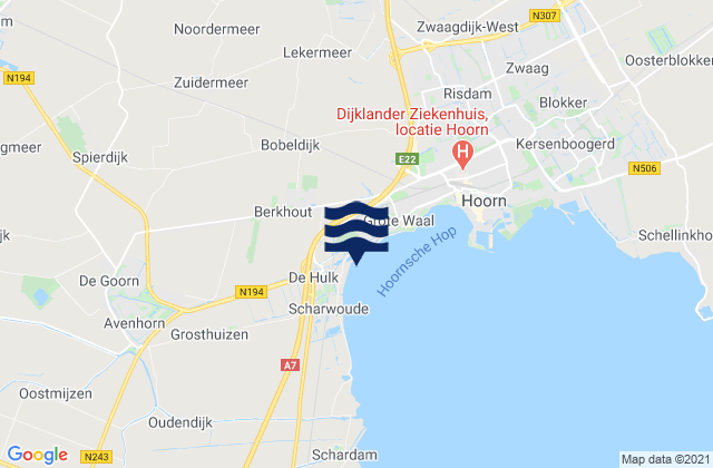 Mappa delle Getijden in Gemeente Heerhugowaard, Netherlands