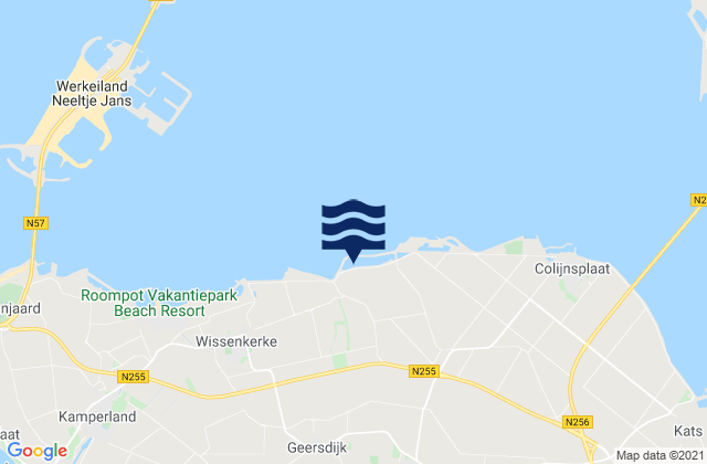 Mappa delle Getijden in Gemeente Noord-Beveland, Netherlands