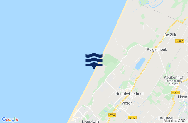 Mappa delle Getijden in Gemeente Noordwijk, Netherlands