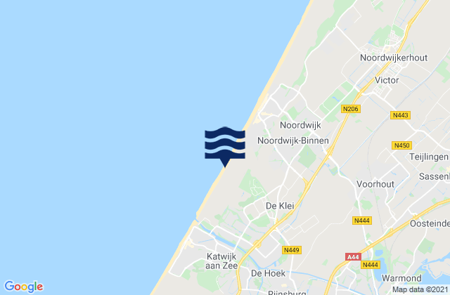 Mappa delle Getijden in Gemeente Oegstgeest, Netherlands