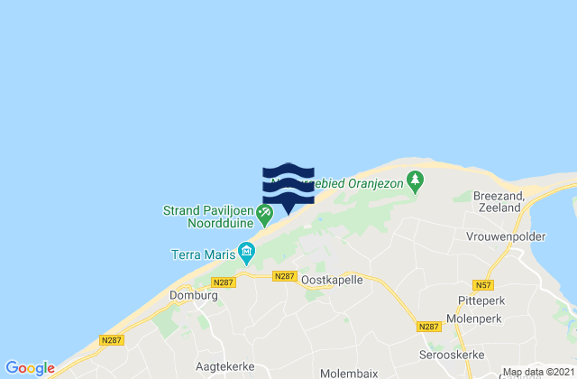 Mappa delle Getijden in Gemeente Veere, Netherlands