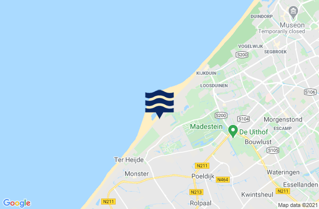 Mappa delle Getijden in Gemeente Westland, Netherlands