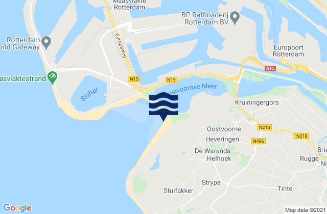 Mappa delle Getijden in Gemeente Westvoorne, Netherlands