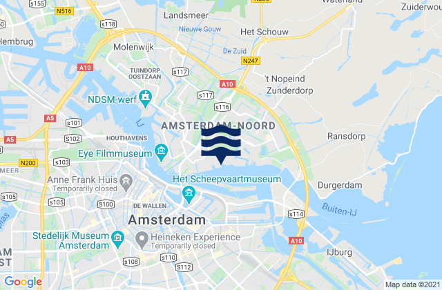 Mappa delle Getijden in Gemeente Zaanstad, Netherlands