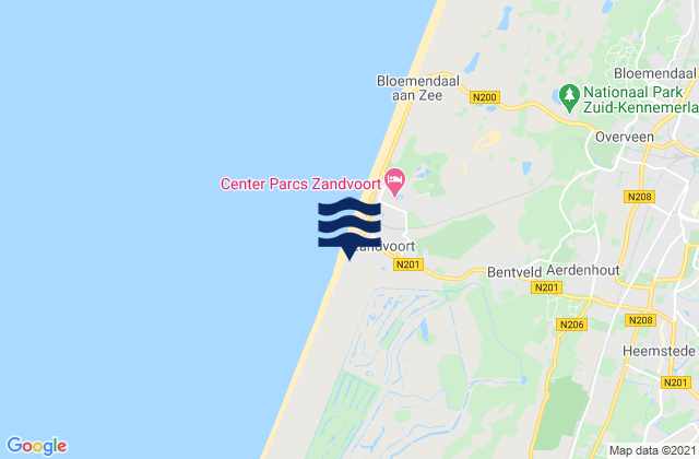 Mappa delle Getijden in Gemeente Zandvoort, Netherlands