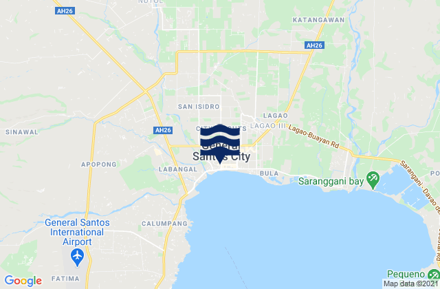 Mappa delle Getijden in General Santos City (Dadiangas), Philippines