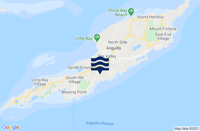 Mappa delle Getijden in George Hill, Anguilla