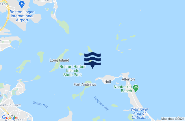 Mappa delle Getijden in Georges Island 0.3 n.mi. SSE of, United States