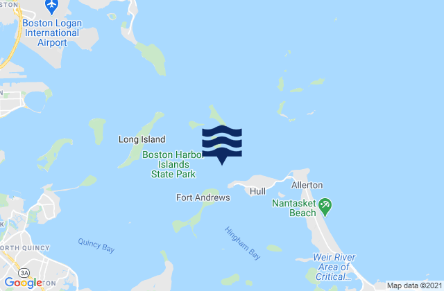 Mappa delle Getijden in Georges Island 0.4 n.mi. SSE of, United States