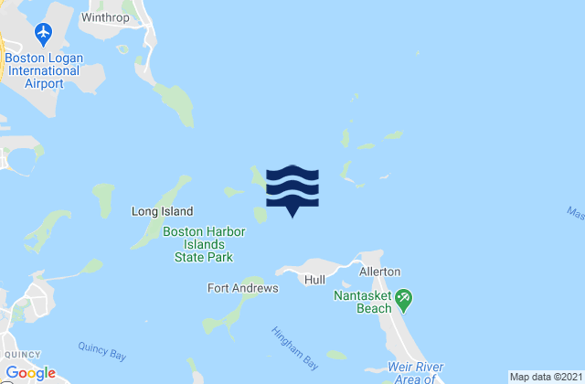Mappa delle Getijden in Georges Island 0.4 n.mi. east of, United States