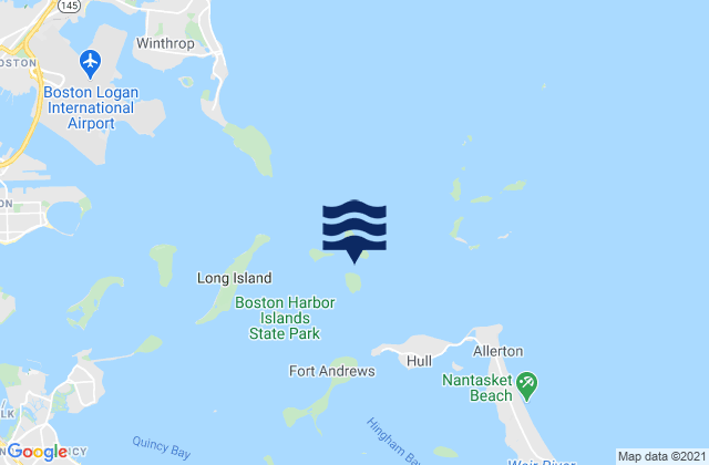 Mappa delle Getijden in Georges Island north of, United States