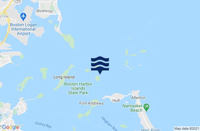 Mappa delle Getijden in Georges Island northeast of, United States