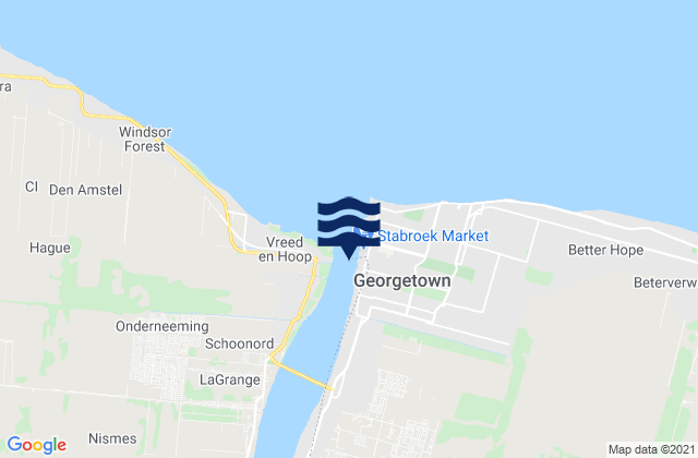 Mappa delle Getijden in Georgetown, Guyana