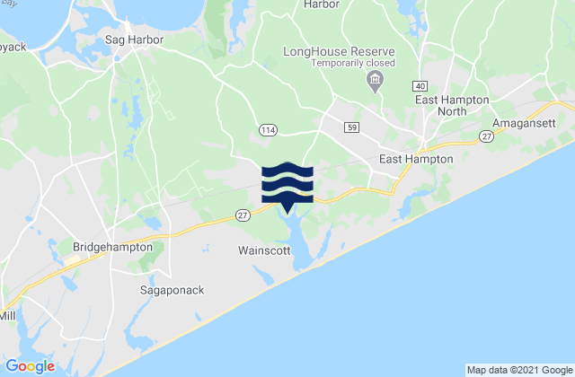 Mappa delle Getijden in Georgica (East Hampton), United States