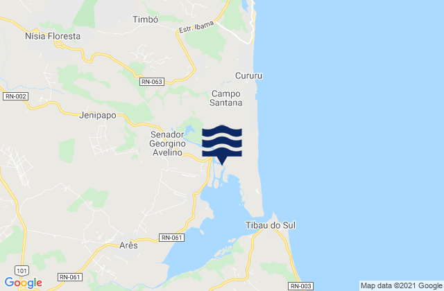 Mappa delle Getijden in Georgino Avelino, Brazil