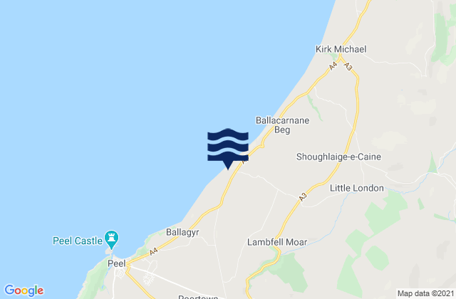 Mappa delle Getijden in German, Isle of Man