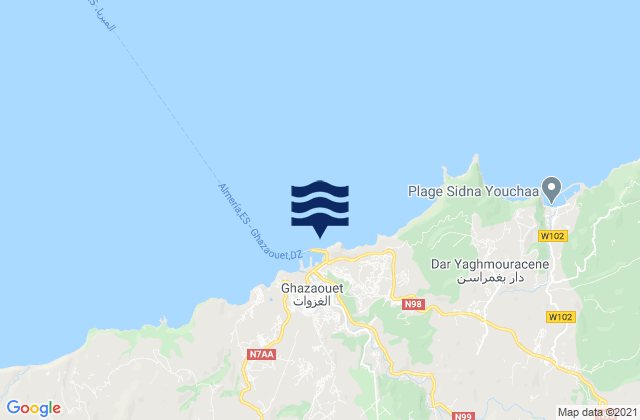 Mappa delle Getijden in Ghazaouet Port, Algeria