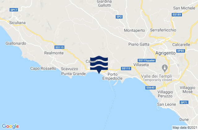 Mappa delle Getijden in Giardina Gallotti, Italy