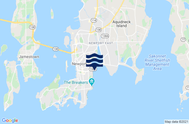 Mappa delle Getijden in Gibbs Island, United States