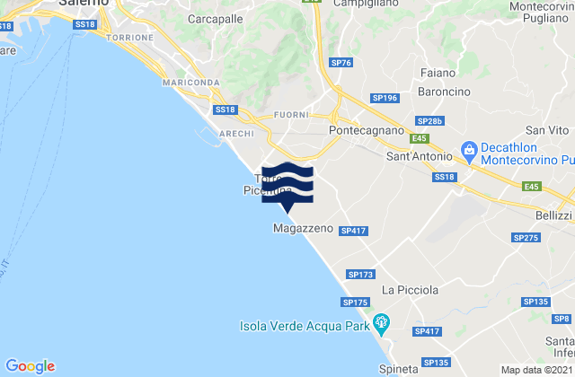 Mappa delle Getijden in Giffoni Valle Piana, Italy